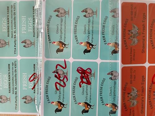 Miniatura 27 de Hecho en los E.E.U.U. Etiquetas adhesivas de cartón personalizadas de 3 pulgadas para huevo, etiqueta adhesiva de embalaje de cartón de huevo