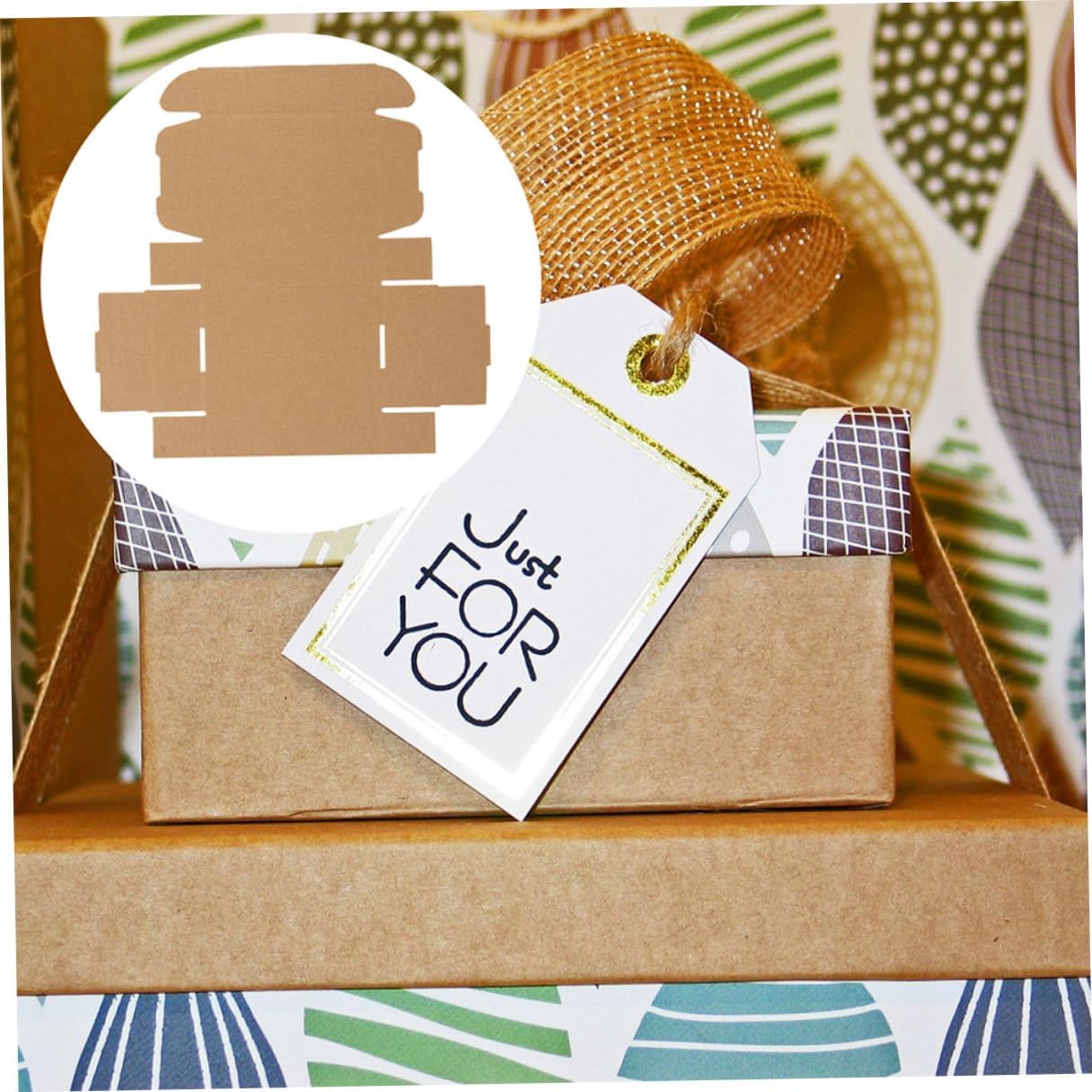 ULDIGI 15pcs Kraft Paper Foldable Storage Boxes with Lids, Rectangle Shape 31x21.5x5cm, Sturdy E-flute Kraft Paper for Party Favor, Wrapping, and Holiday Packaging