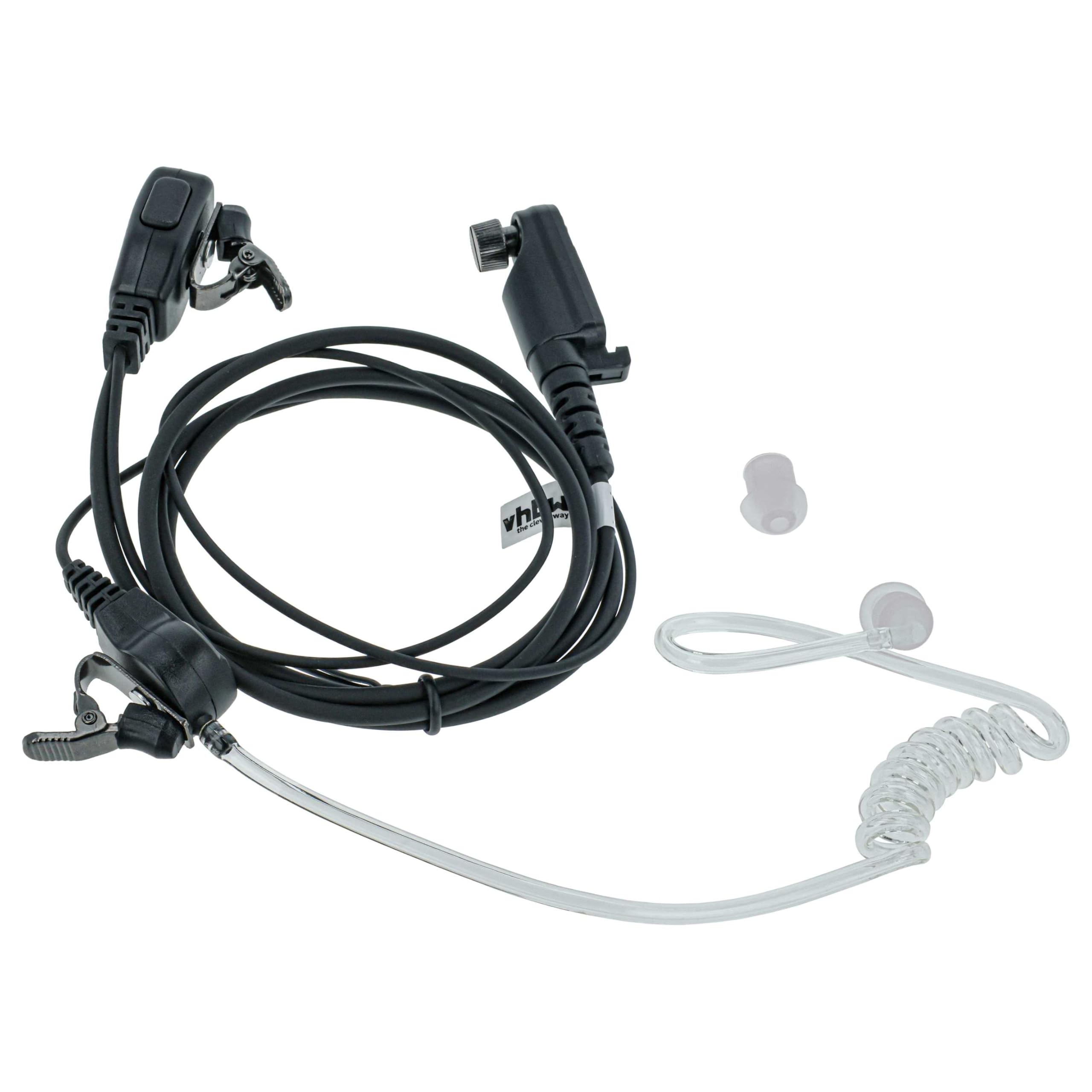 vhbw 5 x zestaw słuchawkowy kompatybilny z Hyt/Hytera PD682G, X1p, PD685, X1e Radio Walkie Talkie + mikrofon PTT, rura akustyczna