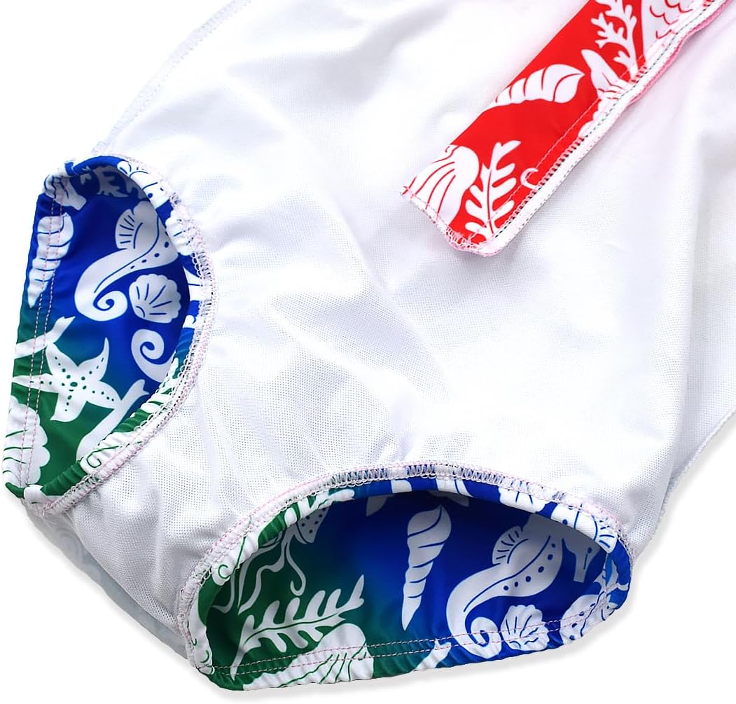 Girls Long Sleeve Swimsuit One Piece Bathing Suit Zipper UPF 50+ Rash Guard Swimwear Size 3-12T - Image 6