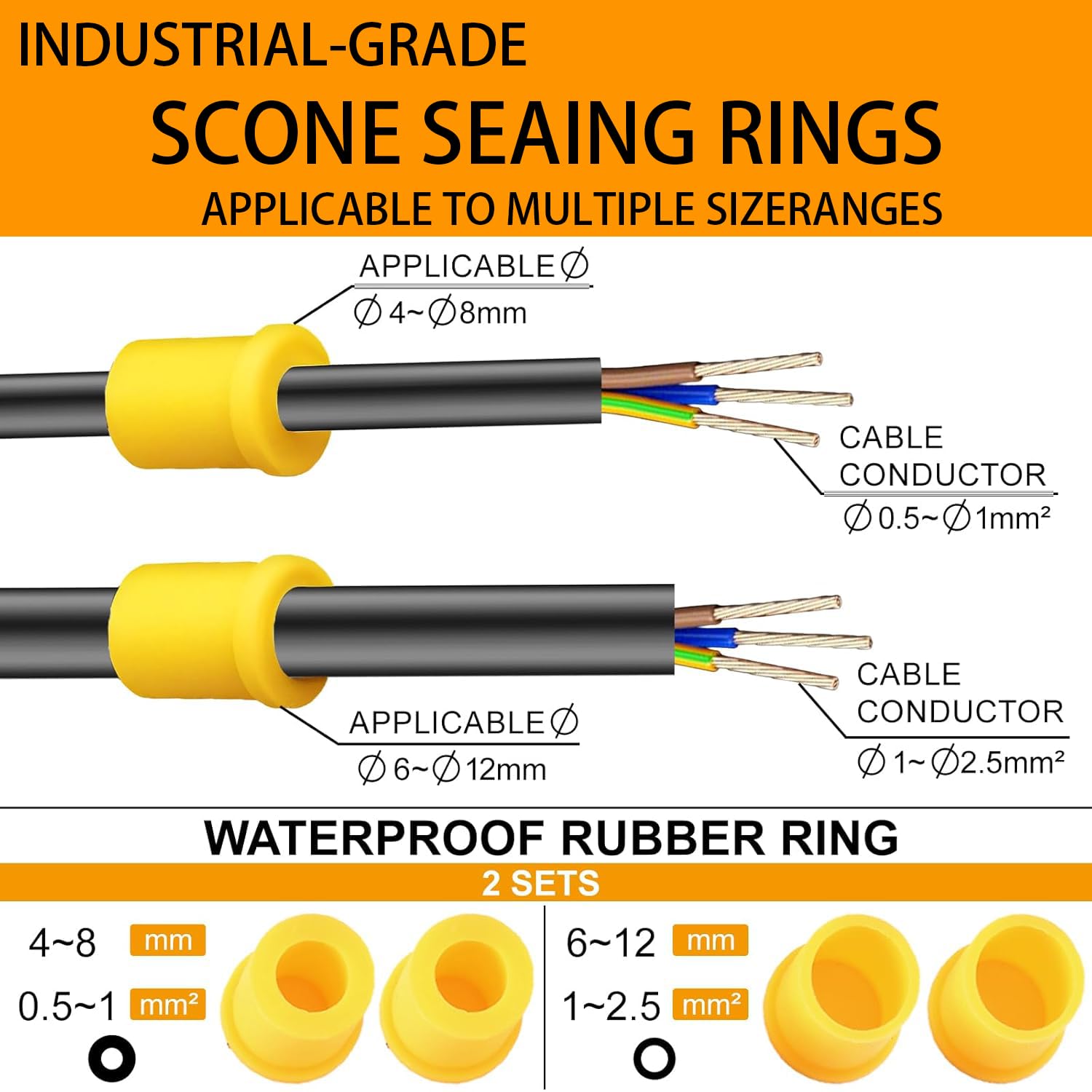2 Pcs IP68 Waterproof Junction Box Outdoor Underground Cable Line Wires Power Cord Connector Protection 2 Way Open Splice Junction Box
