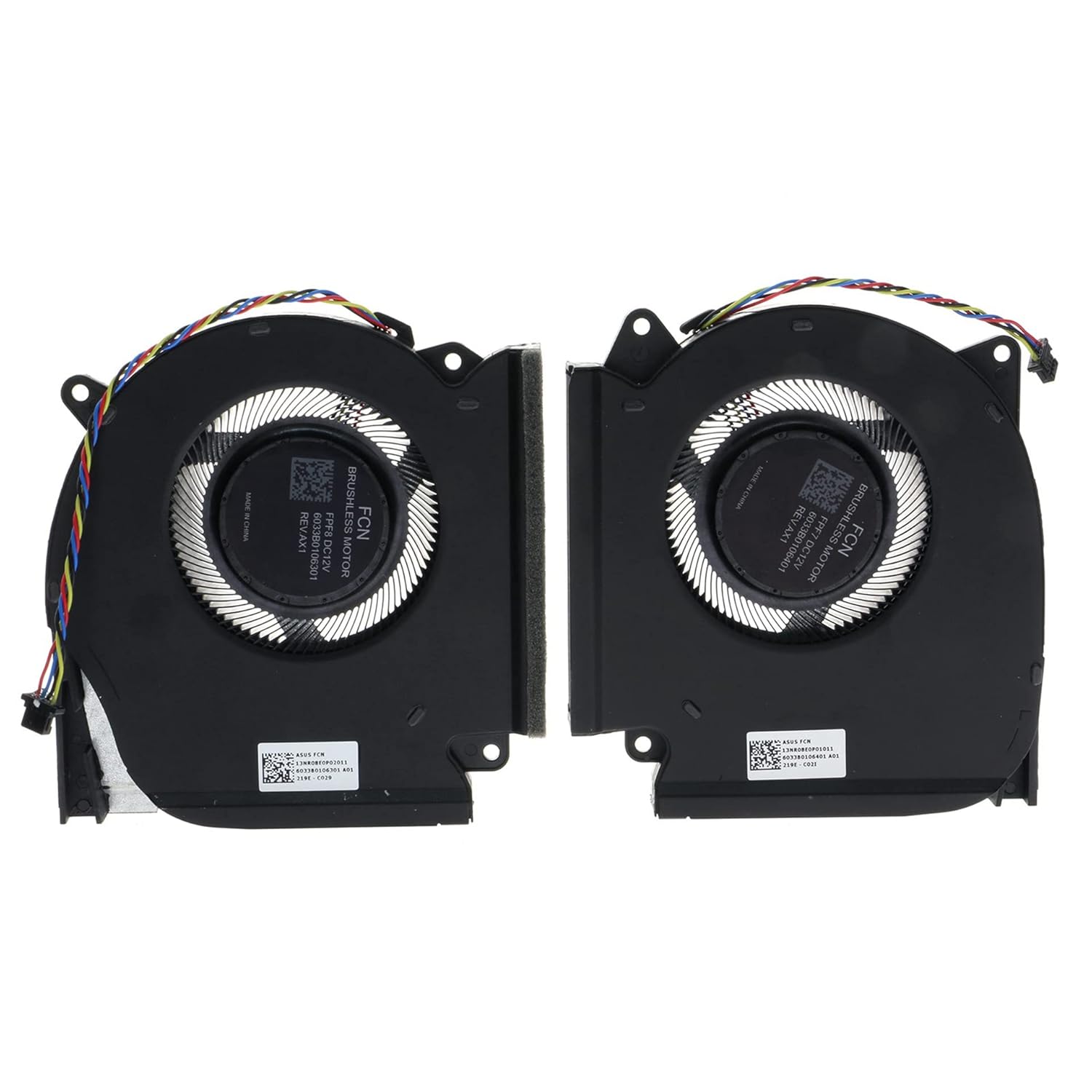 Replacement CPU&GPU Cooling Fan for Asus ROG Strix Scar 17 G733ZM G733ZS G733ZW G733ZX 15 G533ZM G533ZS G533ZW G533ZX G533ZM G533ZS G533ZW G533ZX FR88 FPF8 13NR08E0P02011 FR89 FPF7 13NR08E0P01011 12V