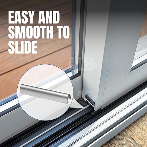 Miniatura 3 de Cubierta de riel de reparación a presión de 14 pulgadas para puertas corredizas de vidrio de patio, repuesto de acero inoxidable para reparación de