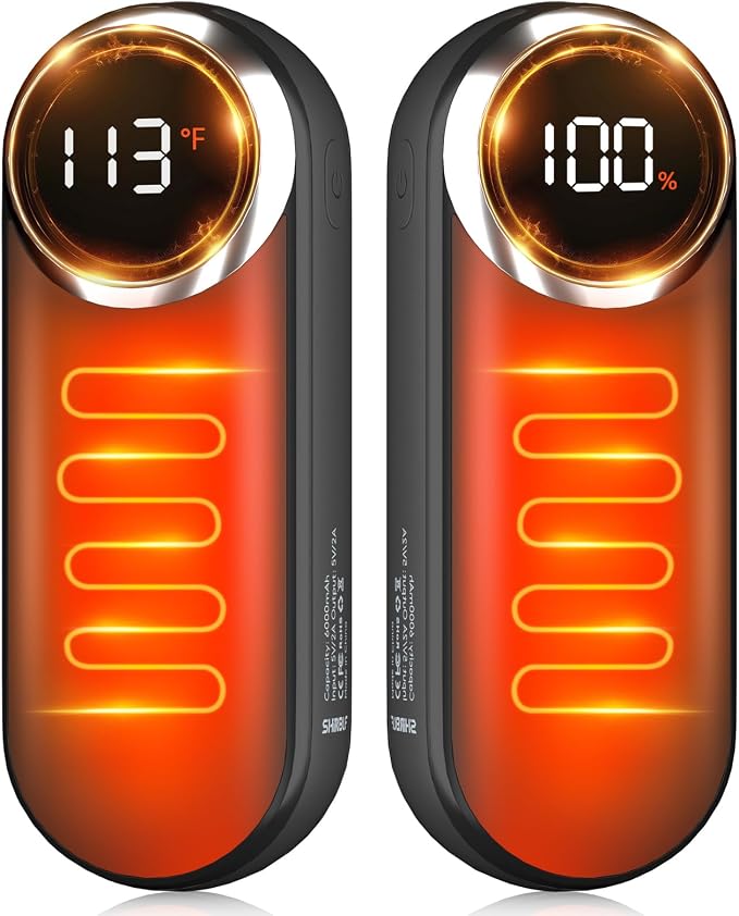 Shirble dual-sided rechargeable hand warmers with LED light