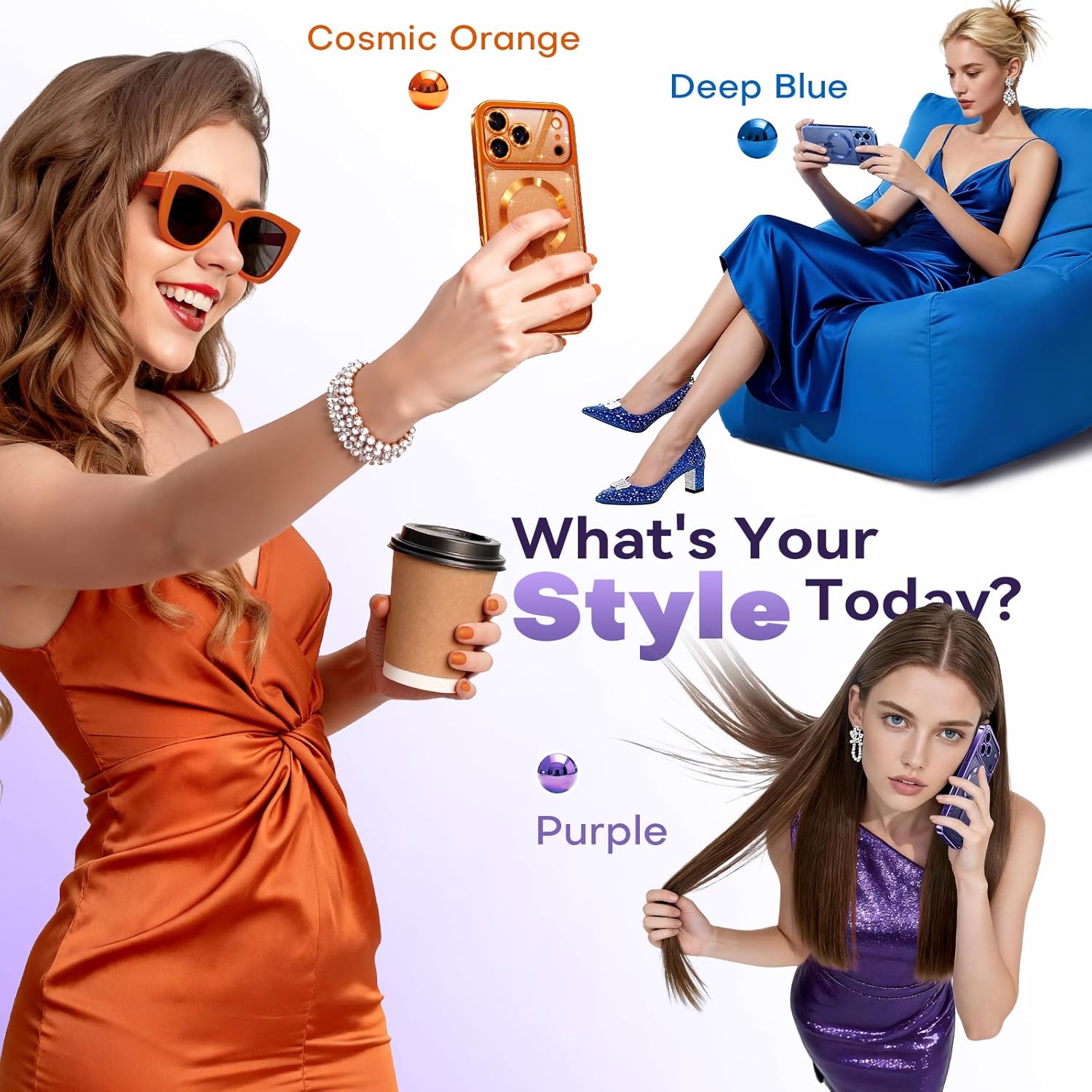 Glitter for iPhone 17 Pro Max Case with Eye-catching Integrated Lens Protection, [Sparkly Bling Back Panel] [Seamless Work with Magsafe] Cute Women Girly Magnetic Case for iPhone 17 Pro Max Purple - Image 6