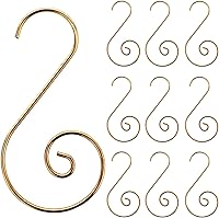 Acronde 120 Pack Gold Christmas Ornament Hooks - Metal S-Shaped Hangers for Xmas Tree Baubles, Wreaths & Holiday Decor