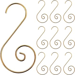 Acronde 120 Pack Gold Christmas Ornament Hooks - Metal S-Shaped Hangers for Xmas Tree Baubles, Wreaths & Holiday Decor