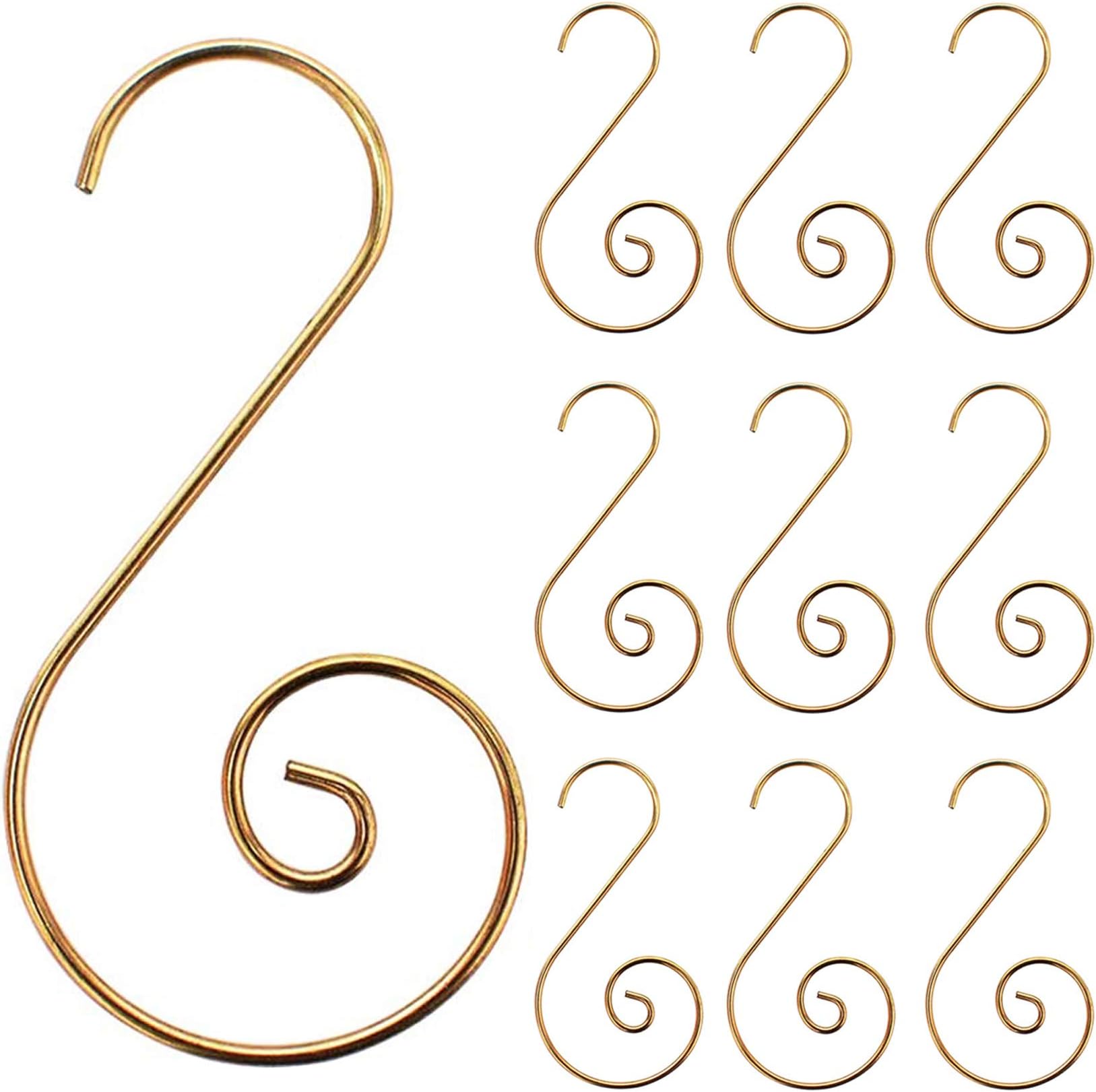 120PCS Christmas Ornament Hooks Christmas Tree Ornament Hanger Metal Wire Hanging Hook for Xmas Tree Xmas Balls Party Decorations (Gold)