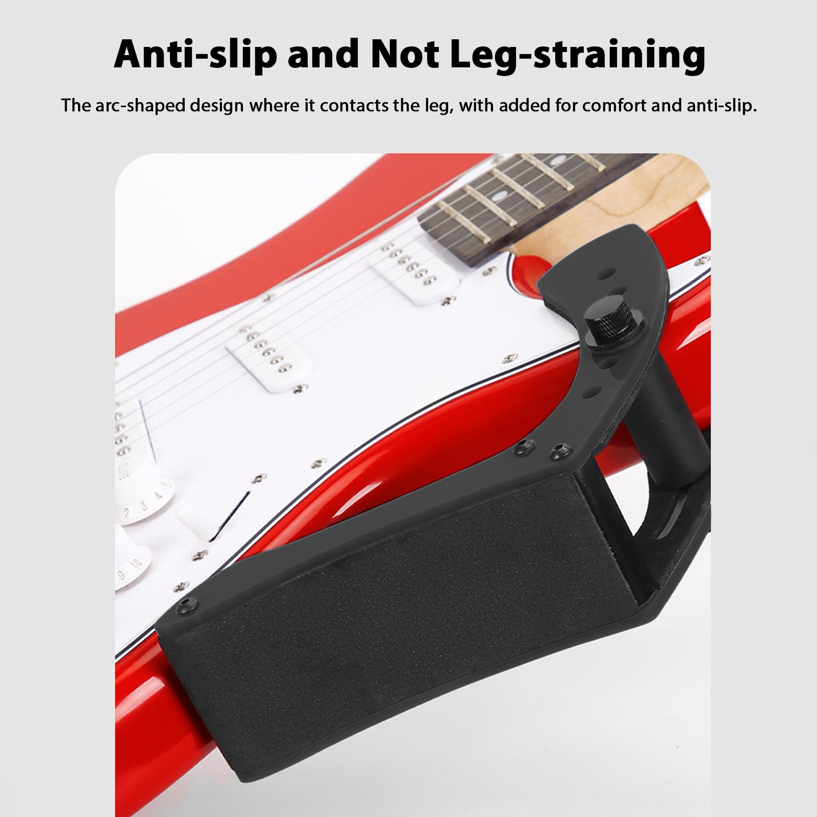 Greensen Soporte para Guitarra Eléctrica, Abrazadera de Acrílico con Almohadillas de Espuma, Ajuste de Altura en 6 Posiciones, de Bloqueo por Enchufe, para Guitarras Eléctricas de (BLACK)
