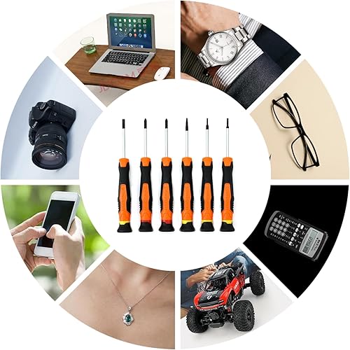 Miniatura 5 de VANQUISH Juego de 6 destornilladores pequeños de punta magnética, 2 Phillips y 4 puntas planas de acero de aleación S2 con caja de herramientas