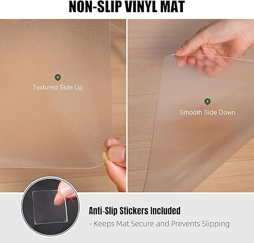 Miniatura 38 de Tapete para silla de alfombra, 36 x 48 pulgadas, tapete para silla de oficina para suelos alfombrados, protector de alfombra antideslizante