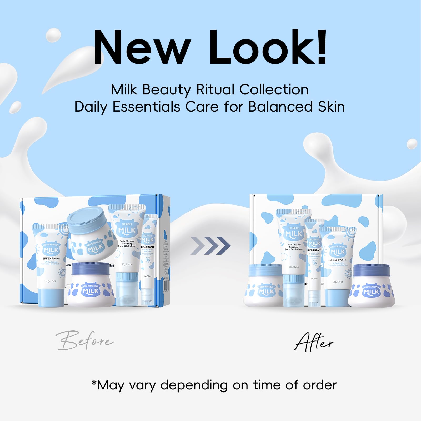 Skin Care Set Milk Beauty Gift Sets Skin Care Kit with Cleanser