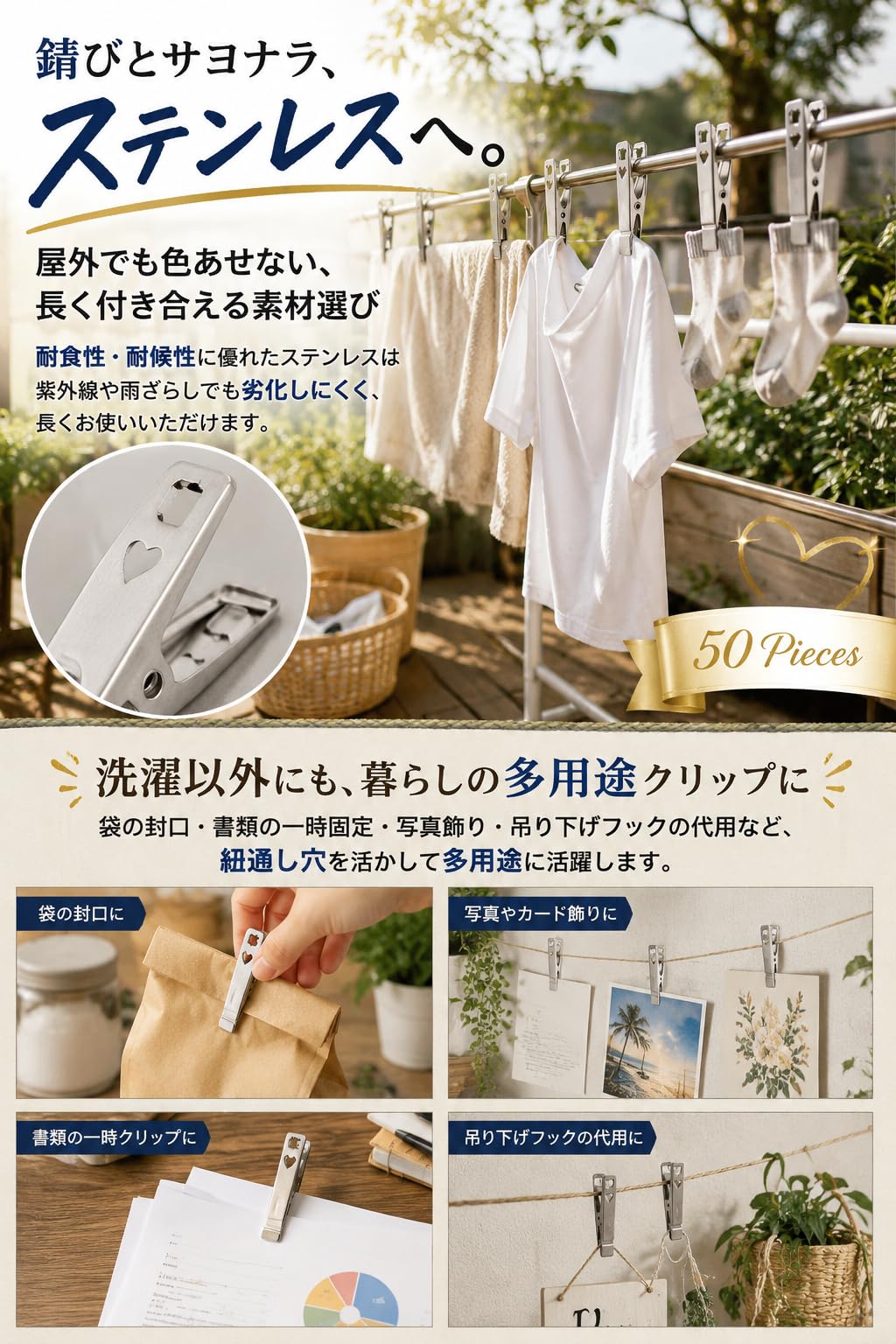 Amazon.co.jp : fogman 洗濯ばさみ ステンレス 小型 クリップ ピンチ