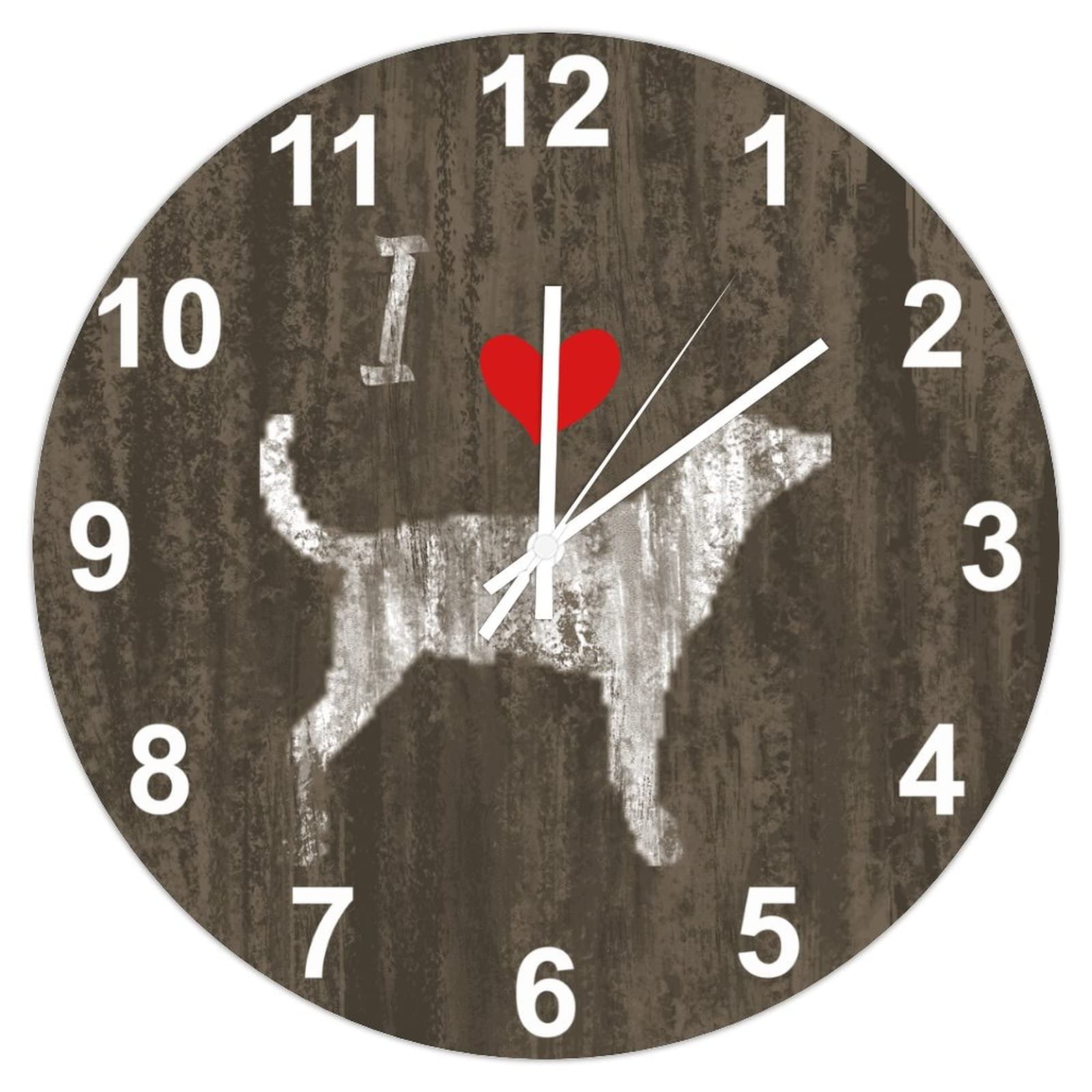 Horloge murale ronde rétro pour amoureux des animaux domestiques et propriétaires de chiens