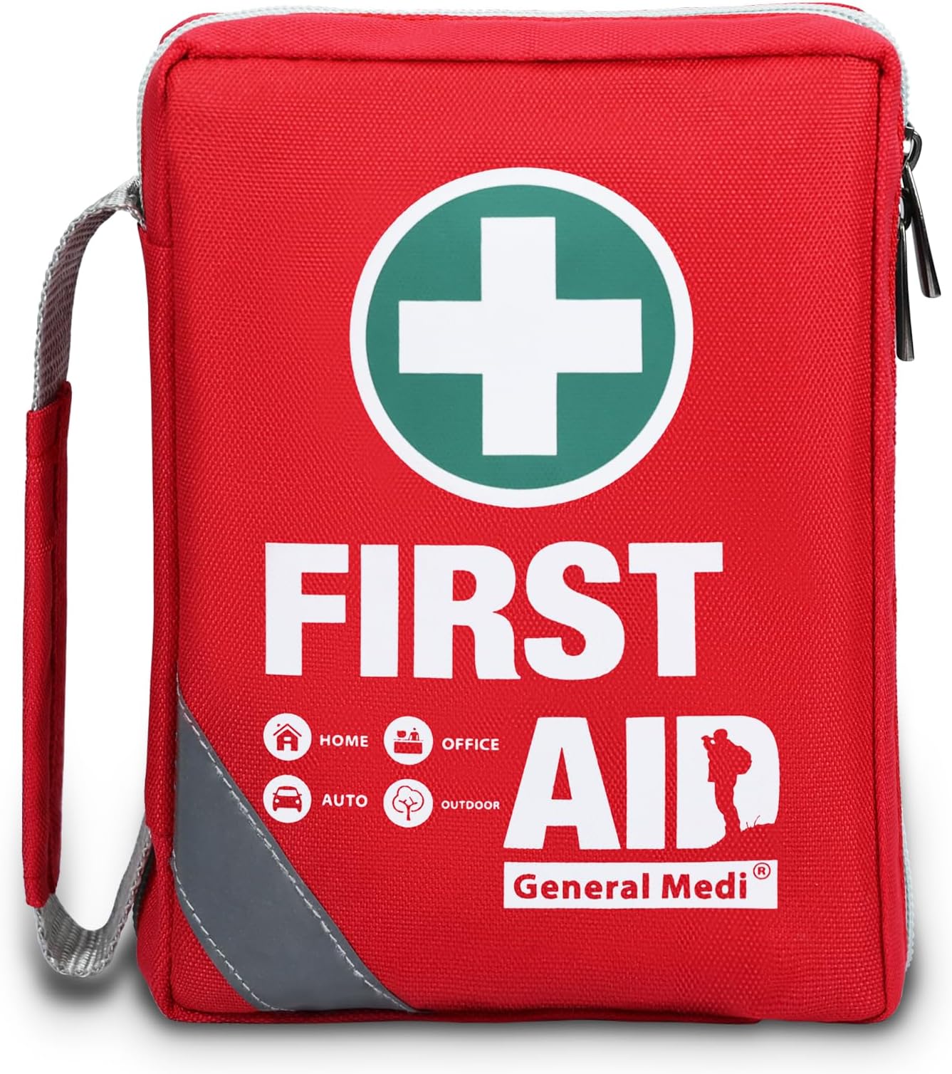 First Aid Kit - Small Compact First Aid Kit Bag(175 Piece) - Reflective Bag Design- Includes 2 x Eyewash, Instant Cold Pack, Emergency Blanket for Travel, Home, Office, Vehicle,Camping