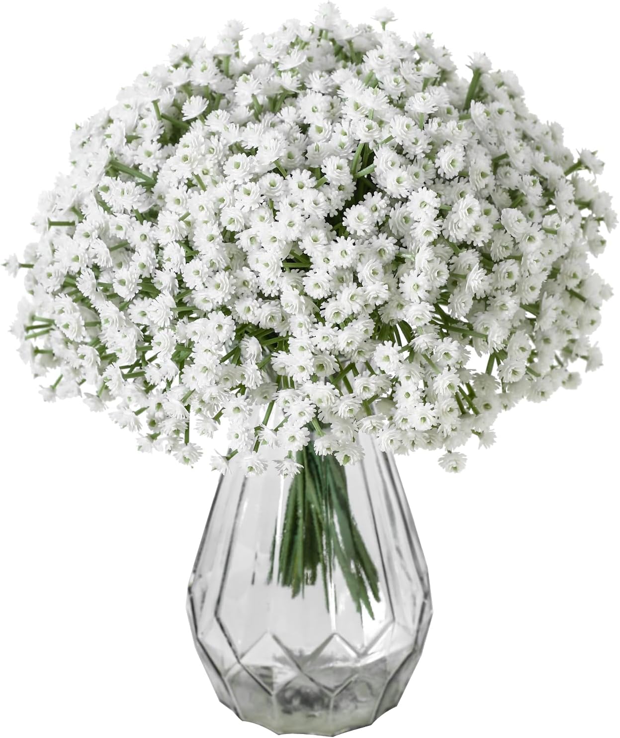 Artificial Babys Breath Flowers, 30PCS Realistic Touch White Gypsophila Bouquet, Faux Babys Breath Bulk Greenery for Wedding Floral Arrangement Party Home Office Garden Decoration