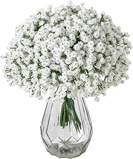 Artificial Babys Breath Flowers, 30PCS Real Touch White Gypsophila Bouquet, Faux Babys Breath Bulk Greenery for Wedding Floral Arrangement Party Home Office Garden Decoration