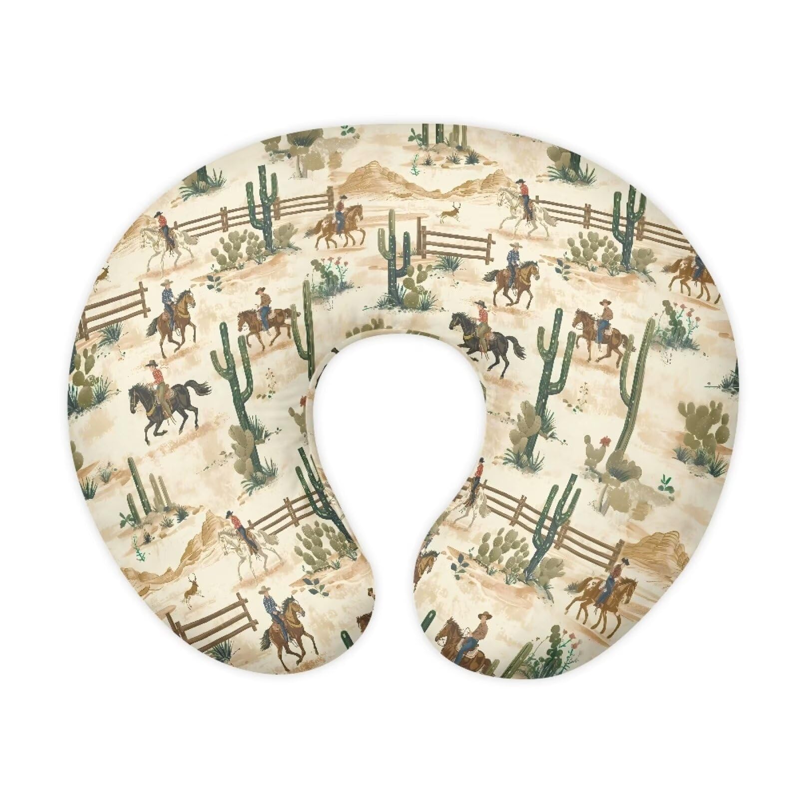 Goronwyfloyd Cow Boy and Cacti Baby Nursing Pillow Cover Baby Breastfeeding Slipcover Infant Newborn Nursery Bottle Pillowcase Stretchy Replaceable