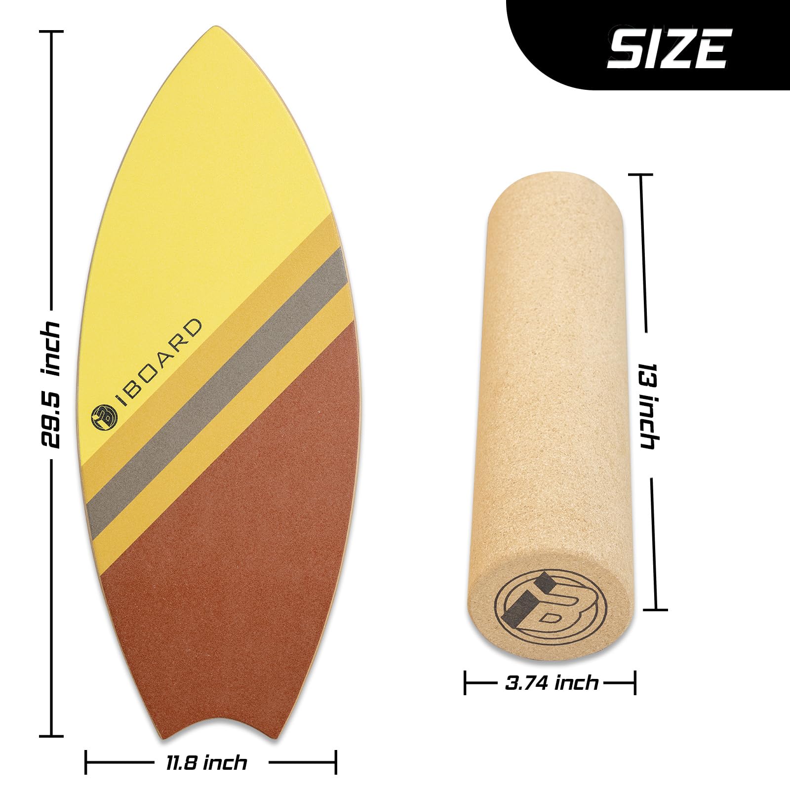 Balance Board mit Rollen - 10-lagiges Wackelbrett aus Holz für Kernstärke