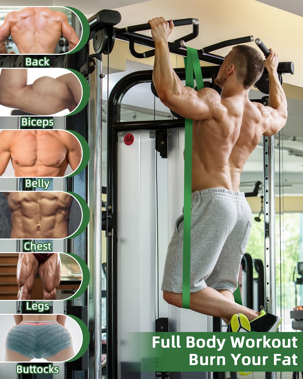 Bande Elastici Fitness di 5 Livelli di Resistenza, Bande Elastiche di Resistenza,Bande Elastici Fitness con Borsa, Maniglia, Moschettone, L'Allenamento Della Forza e La Terapia Fisica, Pilates,Yoga