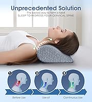 Vista 2 de Demelon Almohadas cervicales para el cuello para aliviar el dolor de dormir, almohada de espuma viscoelástica de alta densidad para soporte