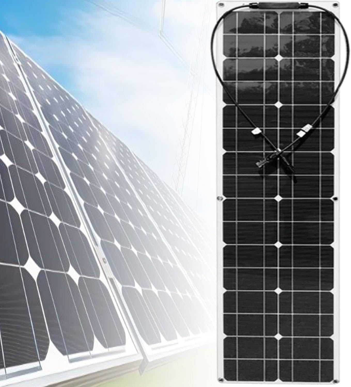GZGHRZQS 300W/600W/1200W Flexible Solar Panel Solar Kit 12V-24V, Monocrystalline Solar Panel Photovoltaic Module for 12-24V Battery Charging, with 40A Charge Controller,for Home, Camping