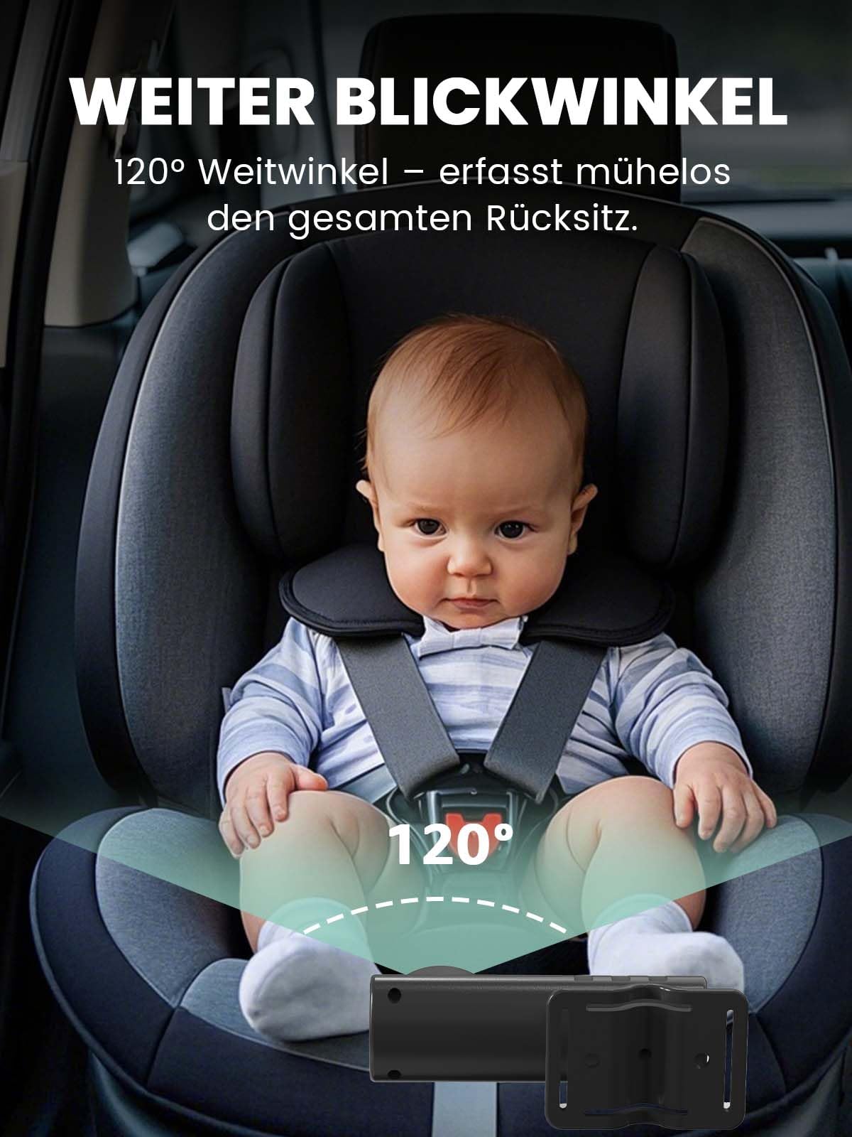 GROWNSY Baby Kamera Auto mit Nachtsicht und Weitwinkel, 4,3'' HD Spiegel Auto Baby rückbank, autospiegel Baby für rücksitz USB Plug&Play, Einfache Installation