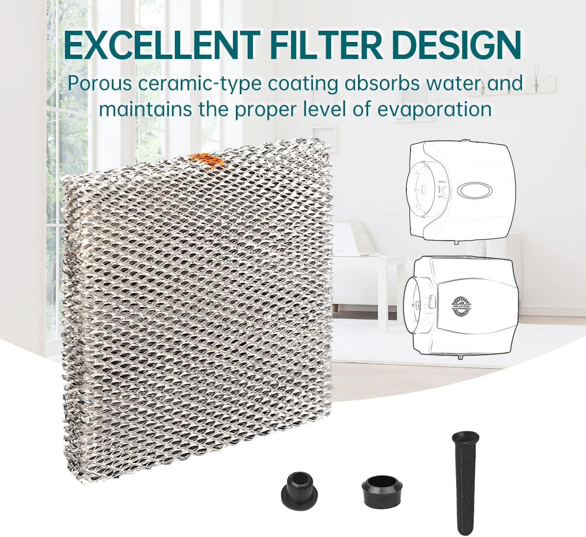 a10 water panel humidifier filter replacement compatible with aprilaire whole-househumidifier models110 220 500 500a 500m 550 558 and hc22p replacement wicking humidifier filter 4 packs