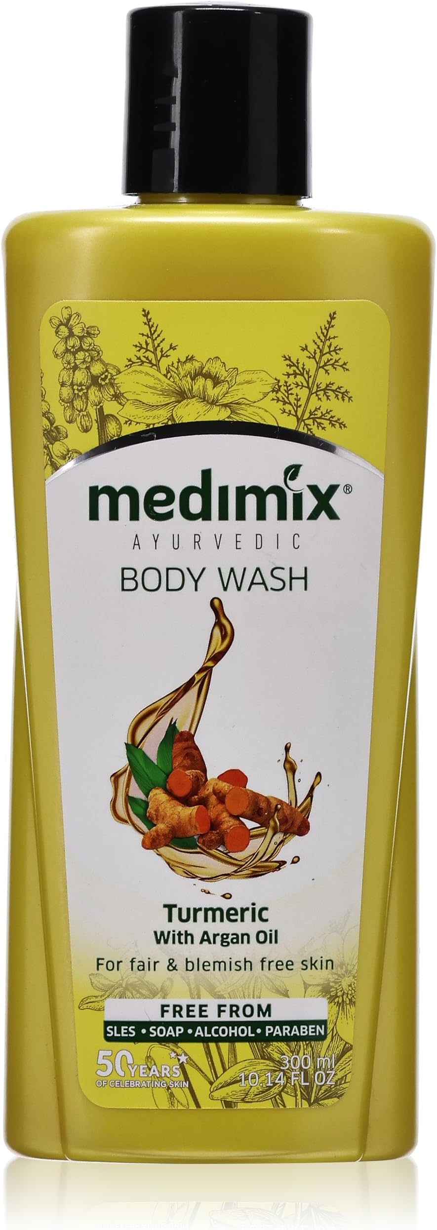 Ayurvedic Body wash 300ml Free From Sles, Soap, Alcohol, and Paraben for Fair and Blemish Free Skin Turmeric with Argan Oil 300ml