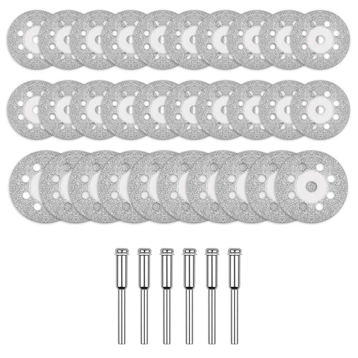 Diamond Cutting Wheels for Dremel Rotary Tool Tile Cutter 545 Ceramic Glass Stone Masonry Blades Disc Set Cut Off Saw Porcelain Concrete Brick Rock 30pc
