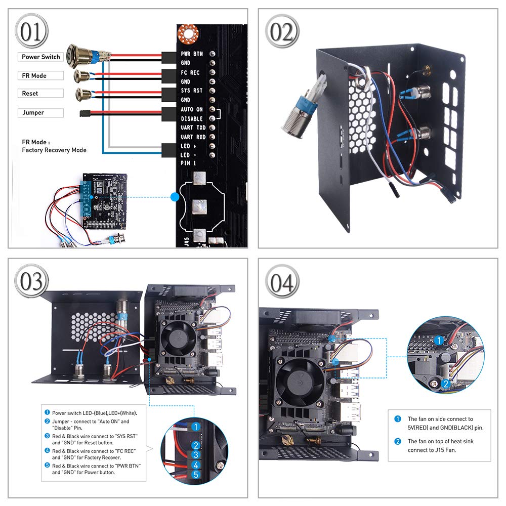 GeeekPi NVIDIA Jetson Nano B01 Metal Case with 4020 PWM Cooling Fan and
