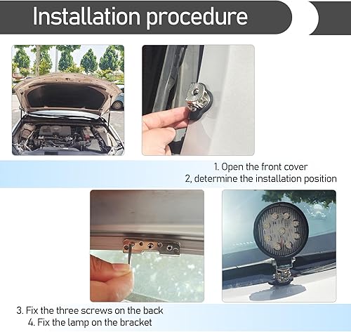 Miniatura 7 de ZBGUN 2 soportes de montaje para parrilla de automóvil, soporte de montaje de base de luz LED, ángulo ajustable que absorbe los golpes, soporte no