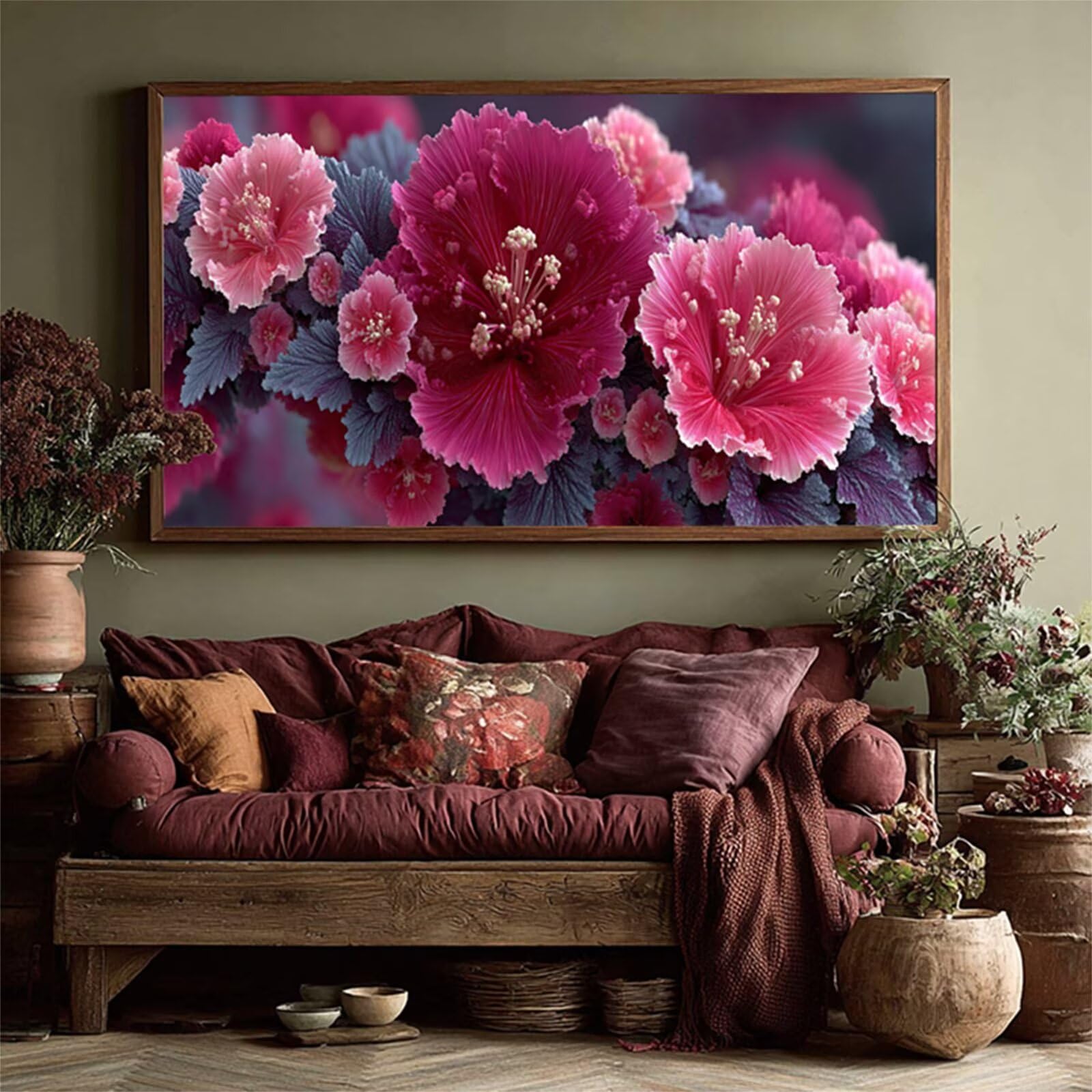 Diamentowe malowanie kwiatowe, DIY diamentowe malowanie dorosłych roślina, 5D DIY Dorośli rysunki z diamentami, zestawy do samodzielnego haftu krzyżykowego, zestawy do haftu krzyżykowego, zestawy