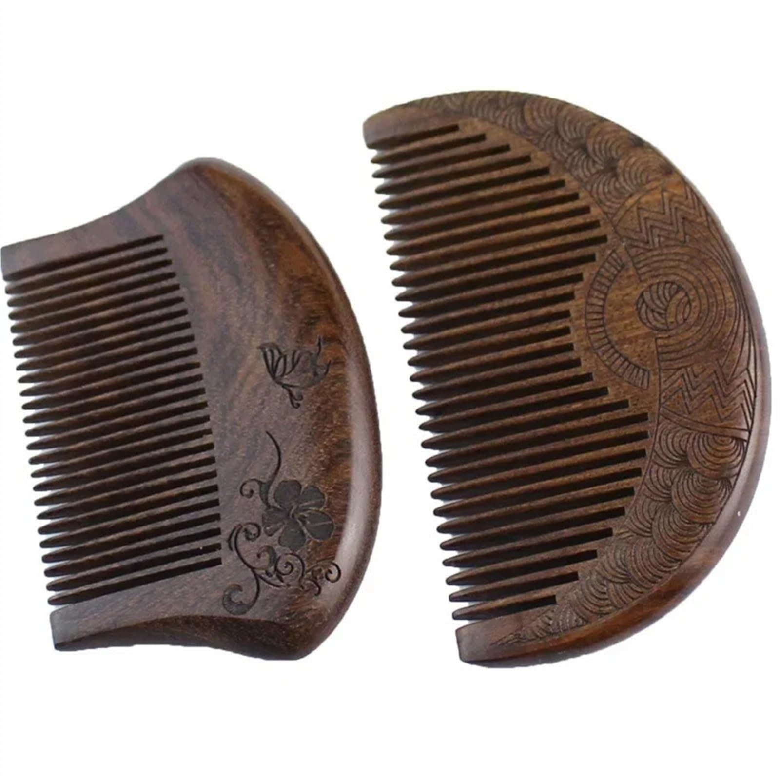 Taschen-Holzkamm, natürliches Schwarzgold, Sandelholz, super schmale Zahnholzkämme, kein statischer Kamm, Haarstyling (Size : Type 1)