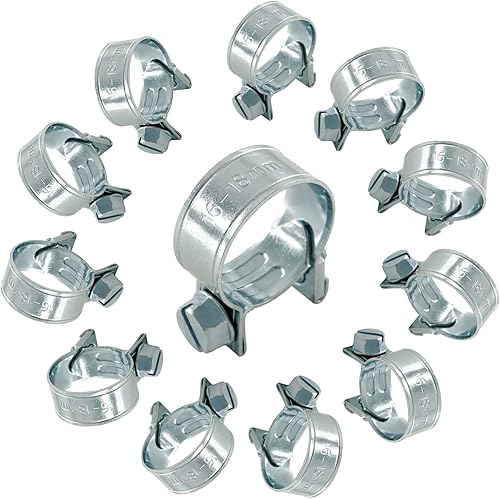 Vista 20 de Abrazadera de tubo ajustable de acero inoxidable para tubería de combustible (0.23 a 0.31 pulgadas), abrazadera de tubo ajustable para tubería