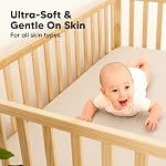 2-Pack Feuilles de bébé imperméables pour garçons, Filles, 52x28 (Écru) - Viscose dérivé de Bamboo Toddler feuille de lit neutre, housse de matelas pour bébé, doux & Doucement
