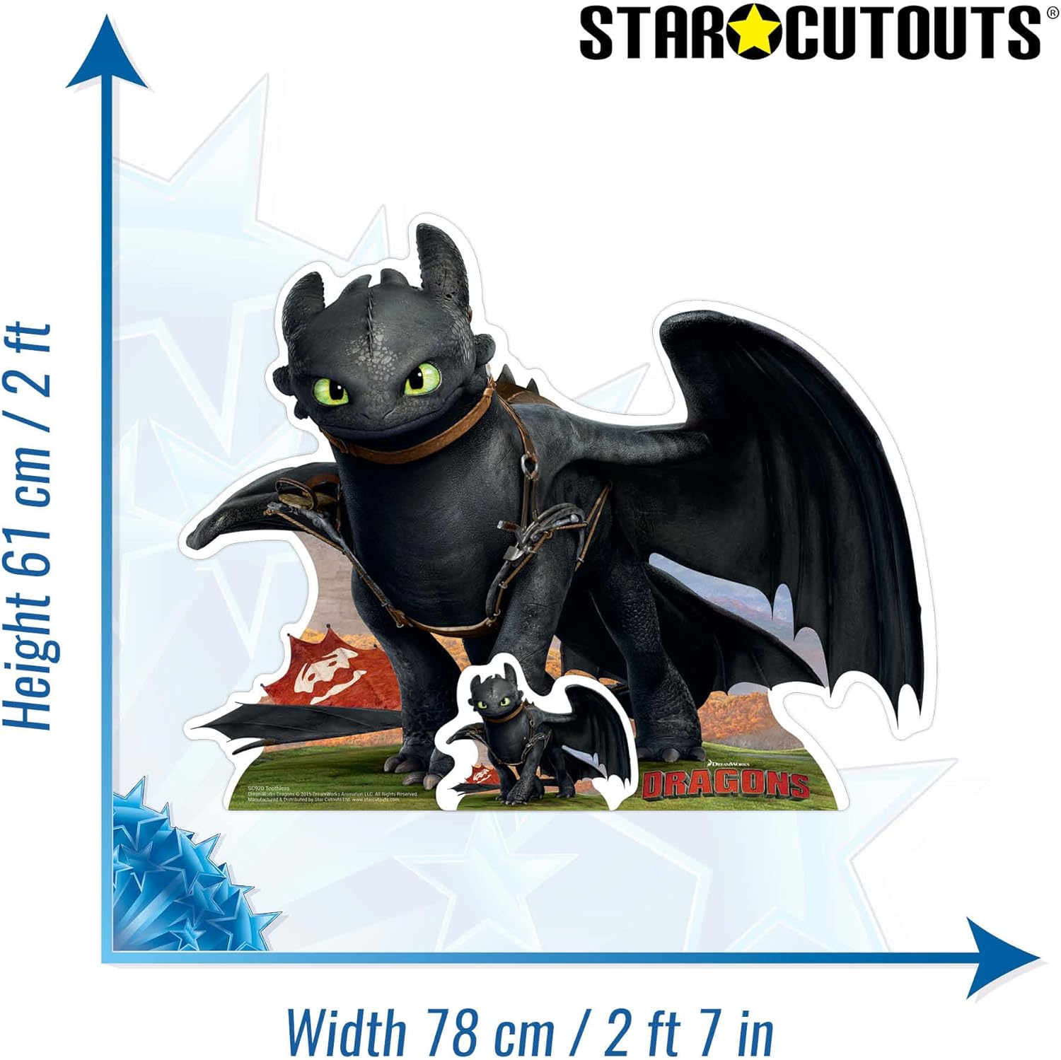STAR CUTOUTS SC920 Toothless-How to Train Star Mini-Dragon Theme Party and Room Decoration-Height 61cm, Solid, Multicolour, Regular