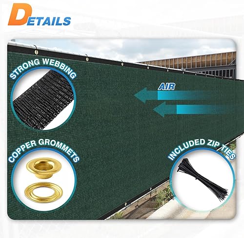 Miniatura 3 de TANG Sunshades Depot - Pantalla para valla de privacidad, color verde, 4 x 30 pies, resistente y comercial, cubierta de valla residencial, 150 GSM,
