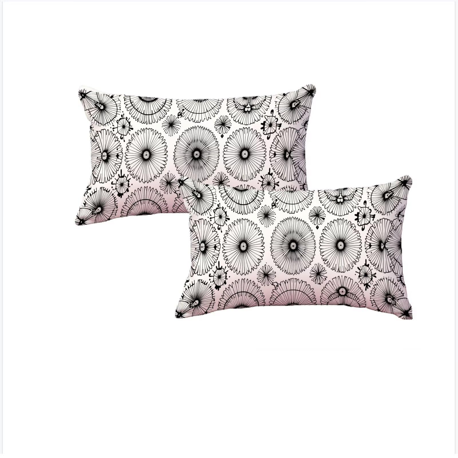 Housse coussin 50x80cm imperméable en velours noir avec zip invisible