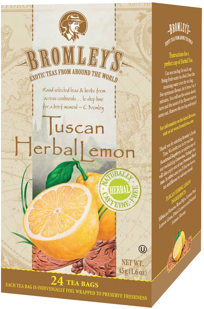 Bromley's Sun Sweetened Raspberry Exotic Tea, 24 Count (Pack of 6)