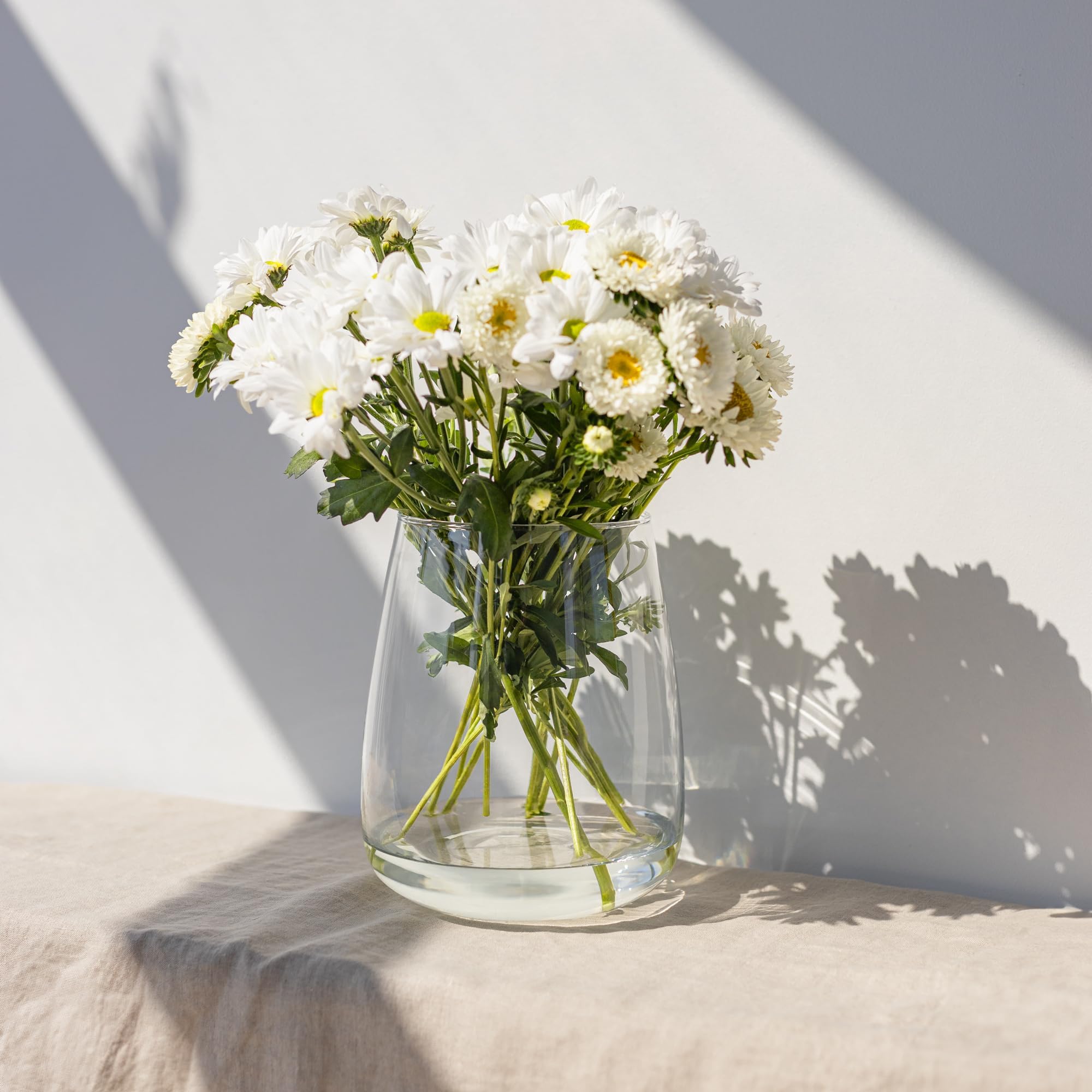 TREND FOR HOME Vaso Grande da Interno A: 22.7 cm Vetro Trasparente Rotondo per Pampas per Rose Tulipani Decorazioni Matrimonio Fiori, Ø 19 cm, 5090 ml, Zinnia