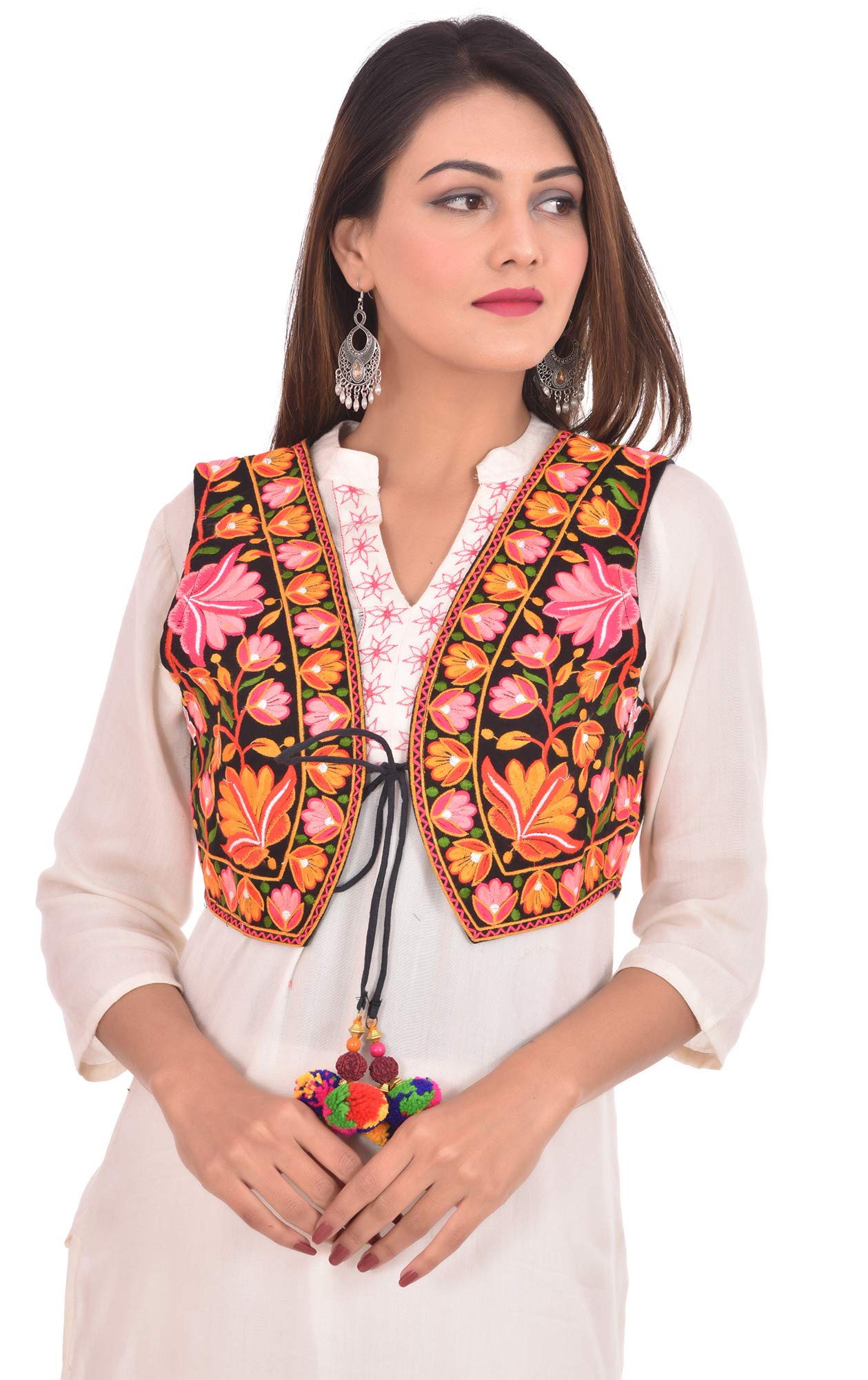 Craft Trade Embroidered Kutchi Jacket for Women Cotton Traditional Choli Koti Girls Indian Wear (Bust Size - 36" to 38")