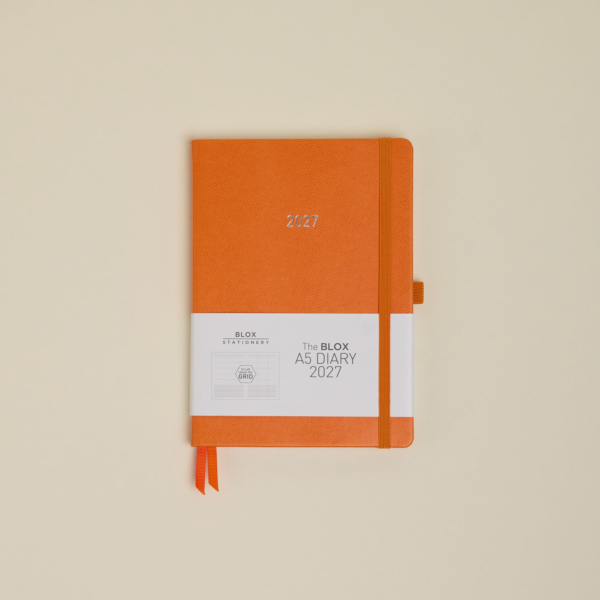 BLOX A5 Diary 2027 (Satsuma) - A5 diary - Jan to Dec 2027 - Week-To-View with 3 column GRID layout - organise your busy life - 2027 diary