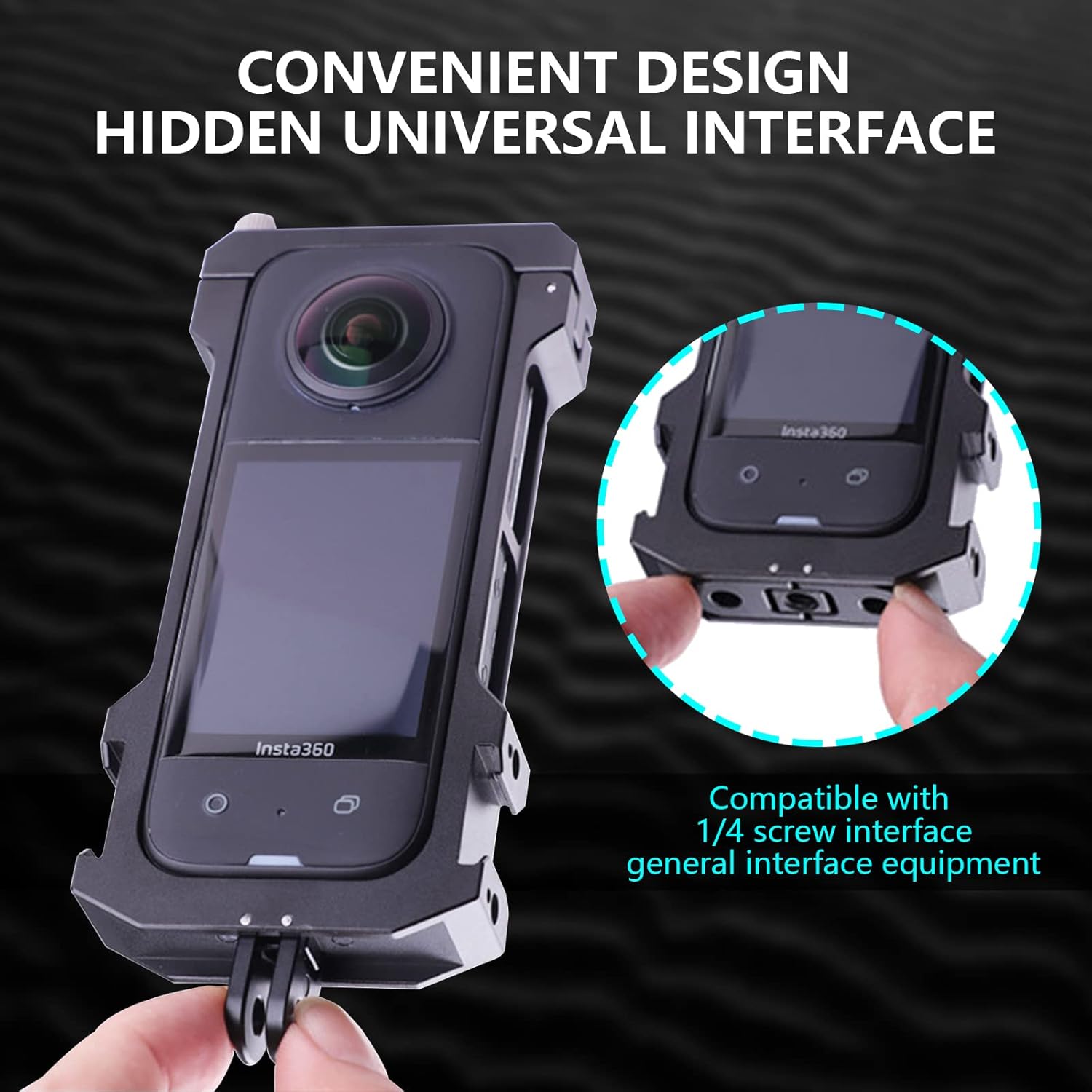 Aluminum Alloy Frame Mounting Accessories for Insta360 ONE X3, with Two Extension Cold Shoe interfaces£¬Support Horizontal Shooting