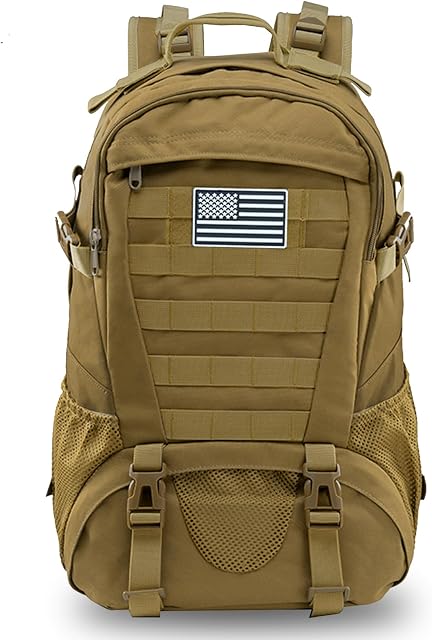 Jueachy Tactical Backpack for Men Hiking Day Pack Molle Military Rucksack Waterproof 30L EDC Bag with USA Flag Patch