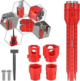 1Set Basin Wrench 14-in-1 Faucet and Sink Wrench Installer Tool,Faucet and Sink Installer,Basin Wrench Sink Faucet Wrench,Multi-Purpose Wrench Plumbing Tool,Faucet and Sink Installer Tool