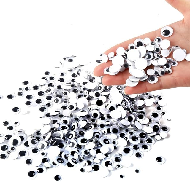 500 Wiggle Eyes Googly Eyes Environmental Self Adhesive DIY Crafts, Assorted Sizes from 6mm -12mm