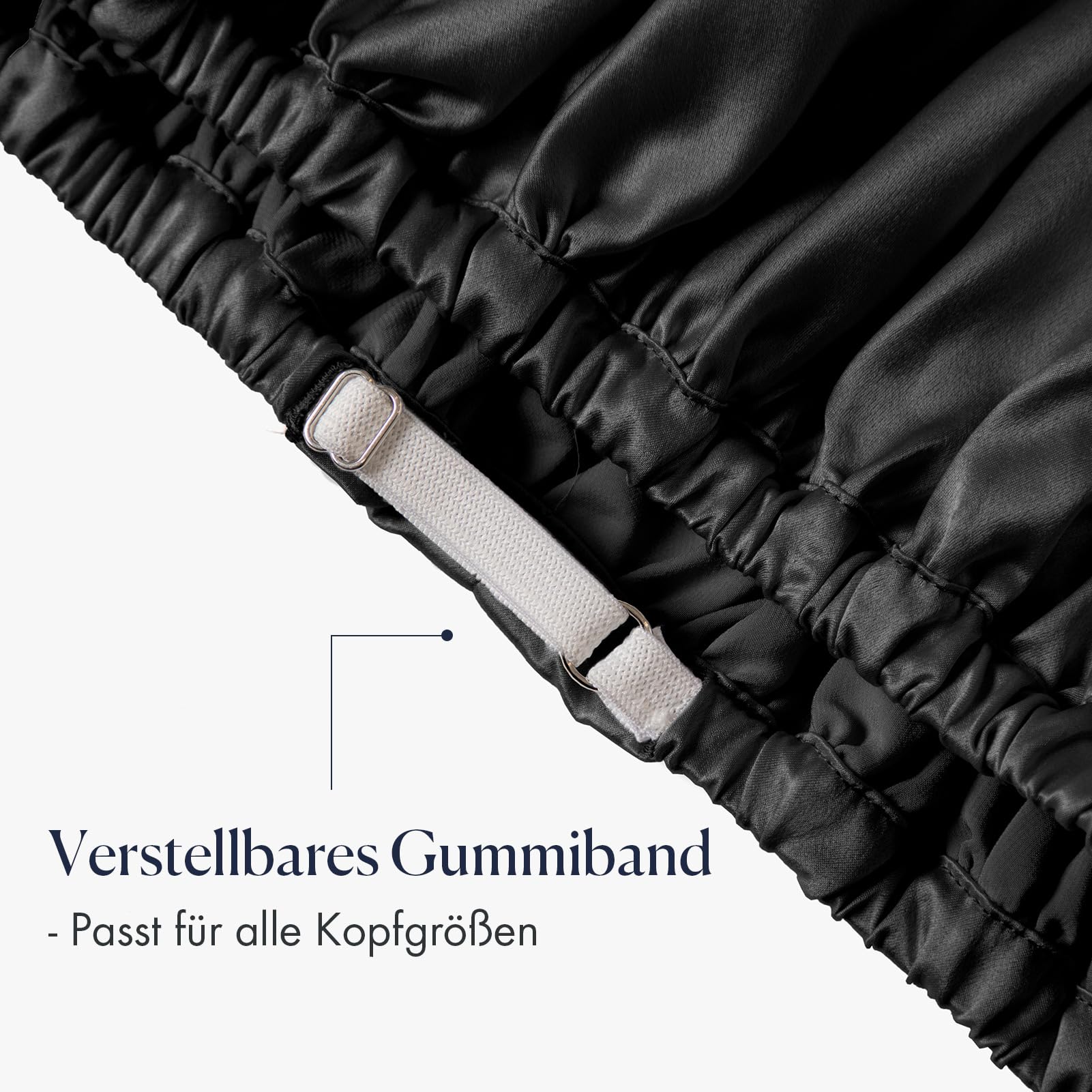 Mommesilk 100% Seidenmütze Damen 22 Momme Große Seidenschlafmütze Elastisches Band Seiden Turban für Frizziges Haar Schadensvorbeugung