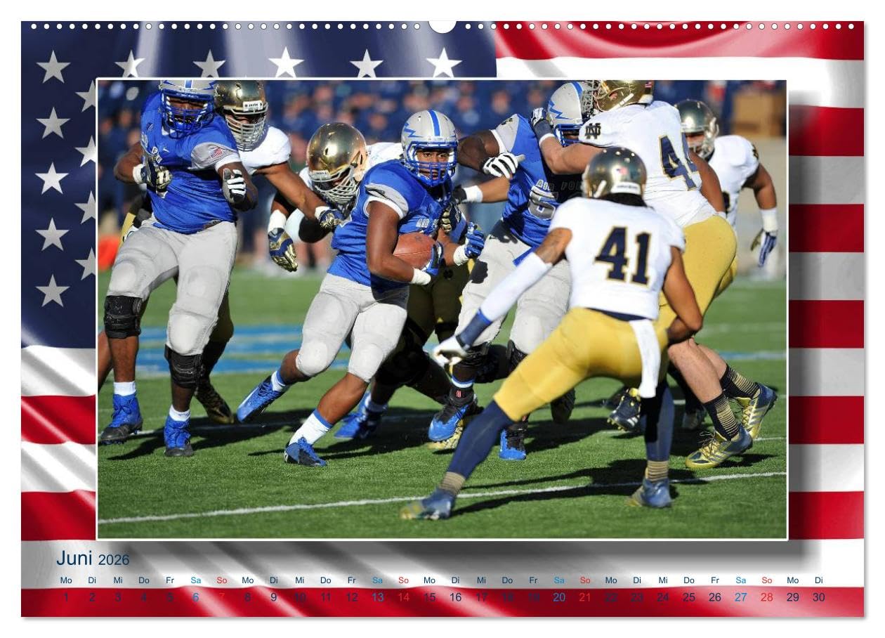 American Football - Kickoff (hochwertiger Premium Wandkalender 2026 DIN A2 quer), Kunstdruck in Hochglanz: Aktionsreiche Szenen aus der Welt des American Football (CALVENDO Sport)