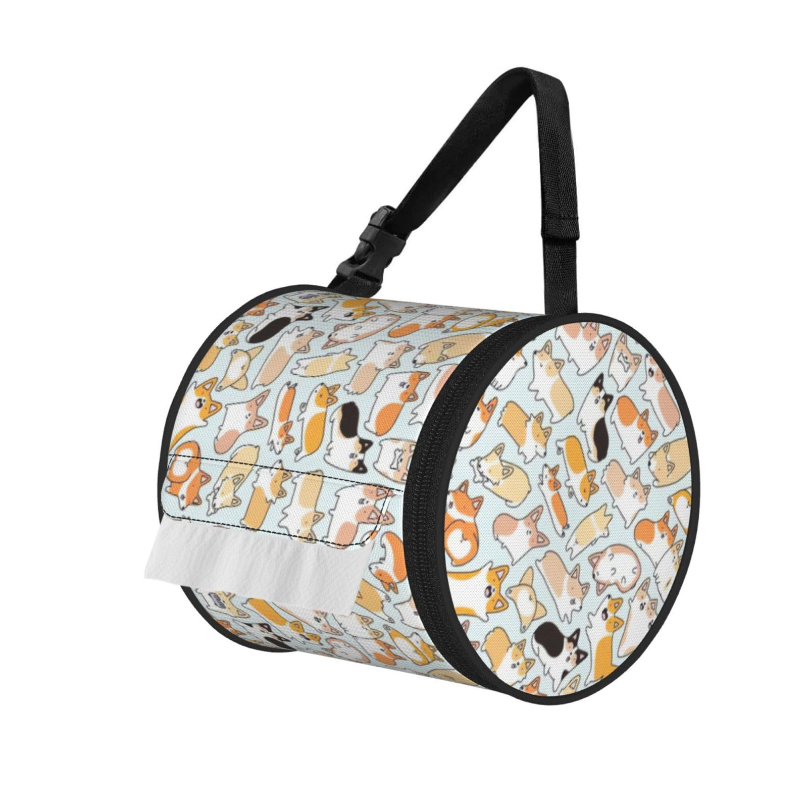 Dog 9 Print Fashion Tissues Organizer Box, Hanging Tissue Holder For Purse Coins For Car Office Daily Outing